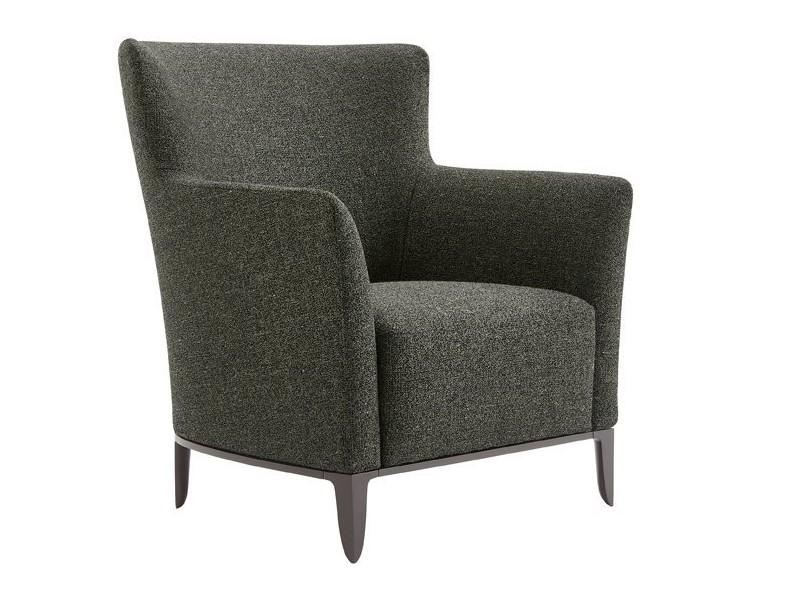 GENTLEMAN Fabric armchair with armrests