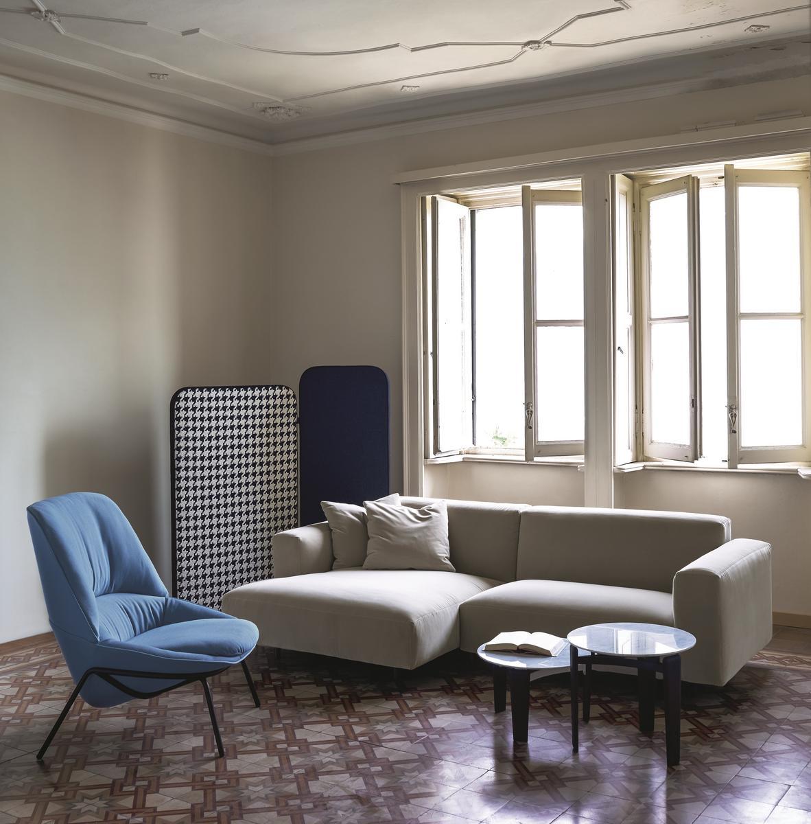 LADLE LOW Upholstered fabric armchair