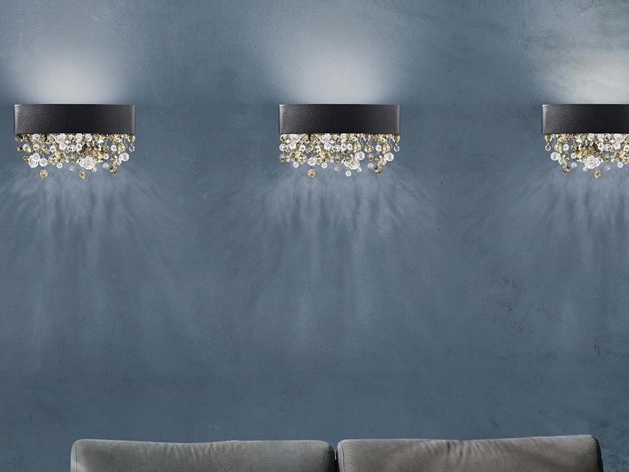 OLÁ A1 OV 30 Metal wall light with crystals with dimmer