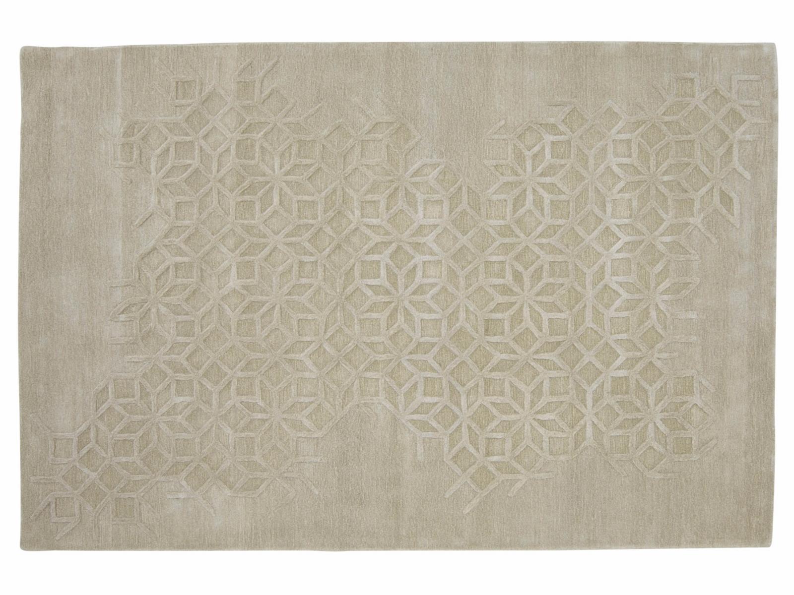 SHAZIA Rectangular wool rug with geometric shapes