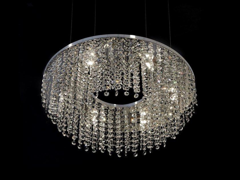 SKY CYCLES ROUND H6 Metal pendant lamp with crystals