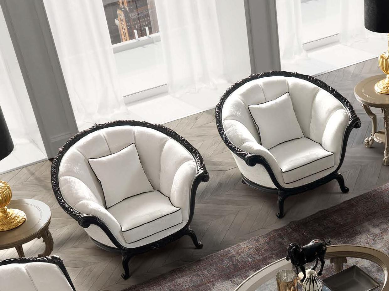 TORNABUONI Upholstered fabric armchair with armrests