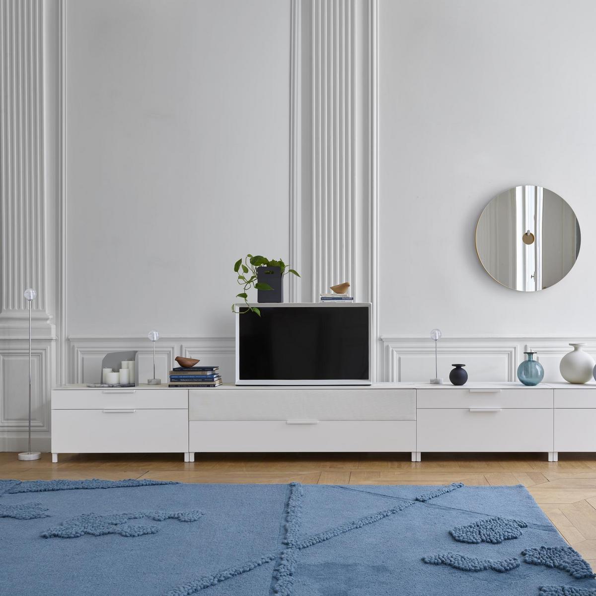 CALOT LED floor lamp with marble base and glass shade