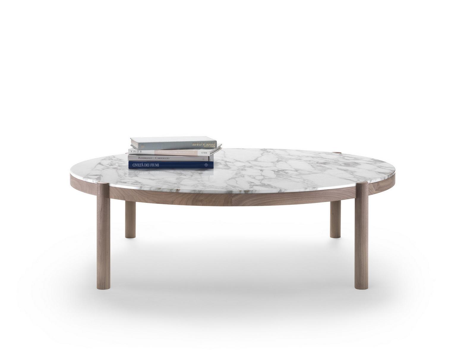 GUSTAV Round marble coffee table