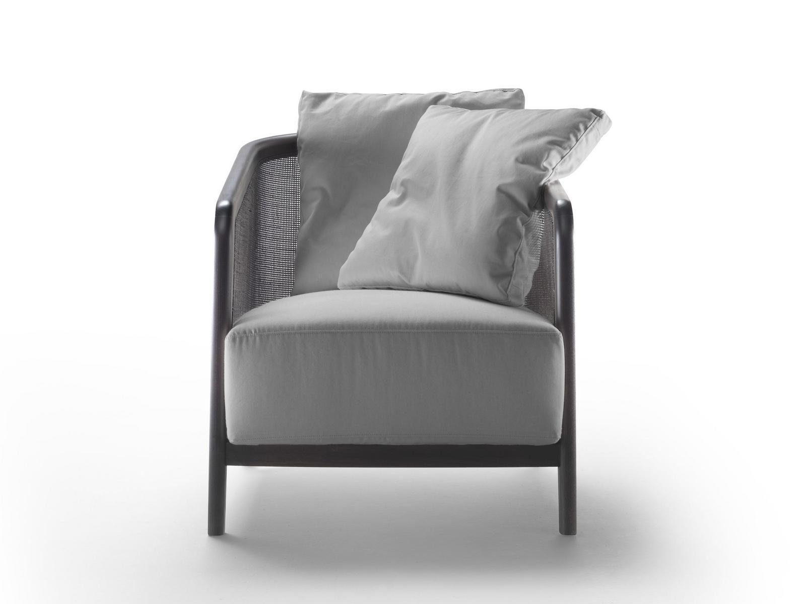 TOSCA Fabric armchair with removable cover with armrests
