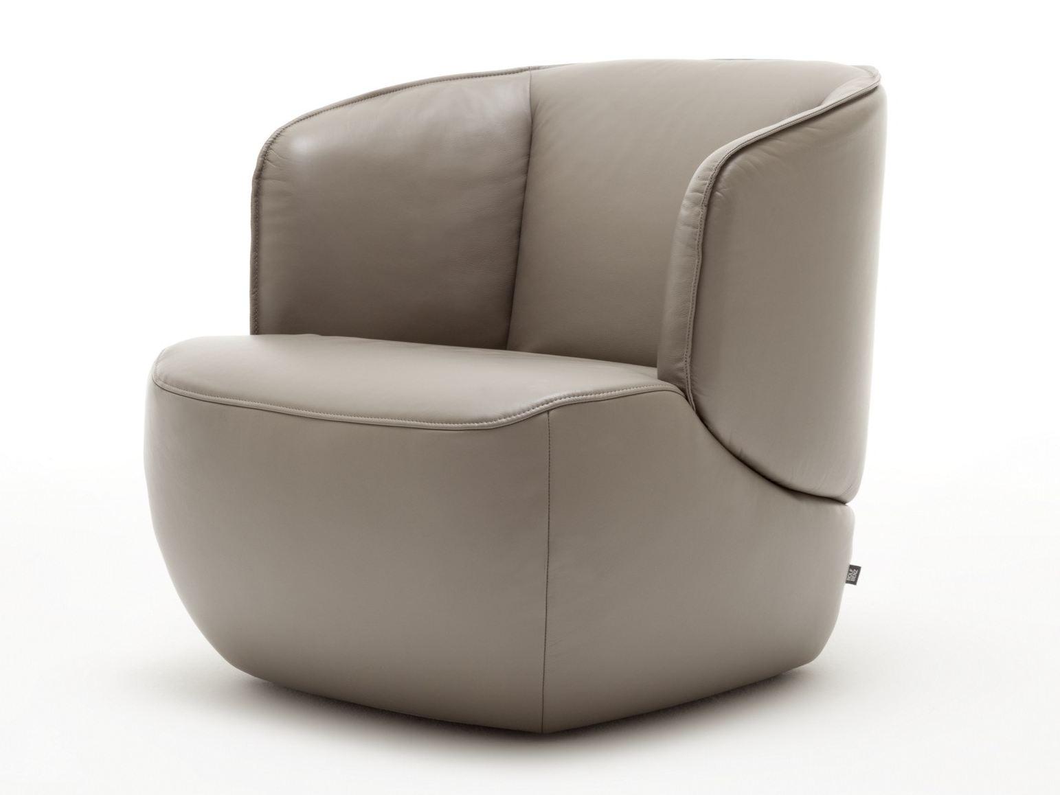 384 Leather easy chair with armrests