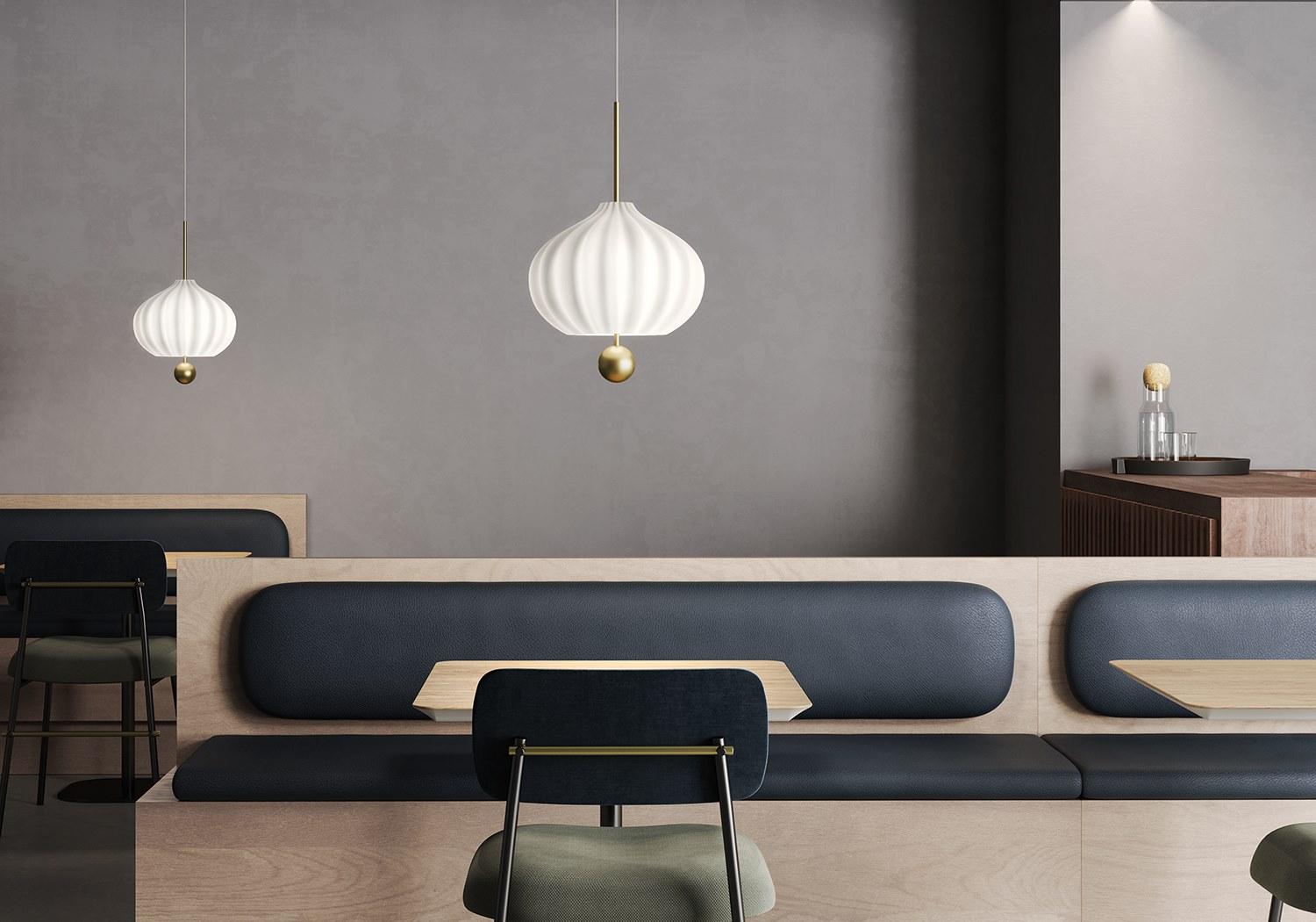 LILLI Glass and brass pendant lamp