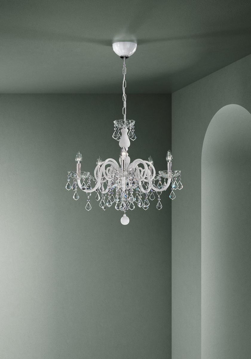 DANDOLO Glass chandelier with crystals