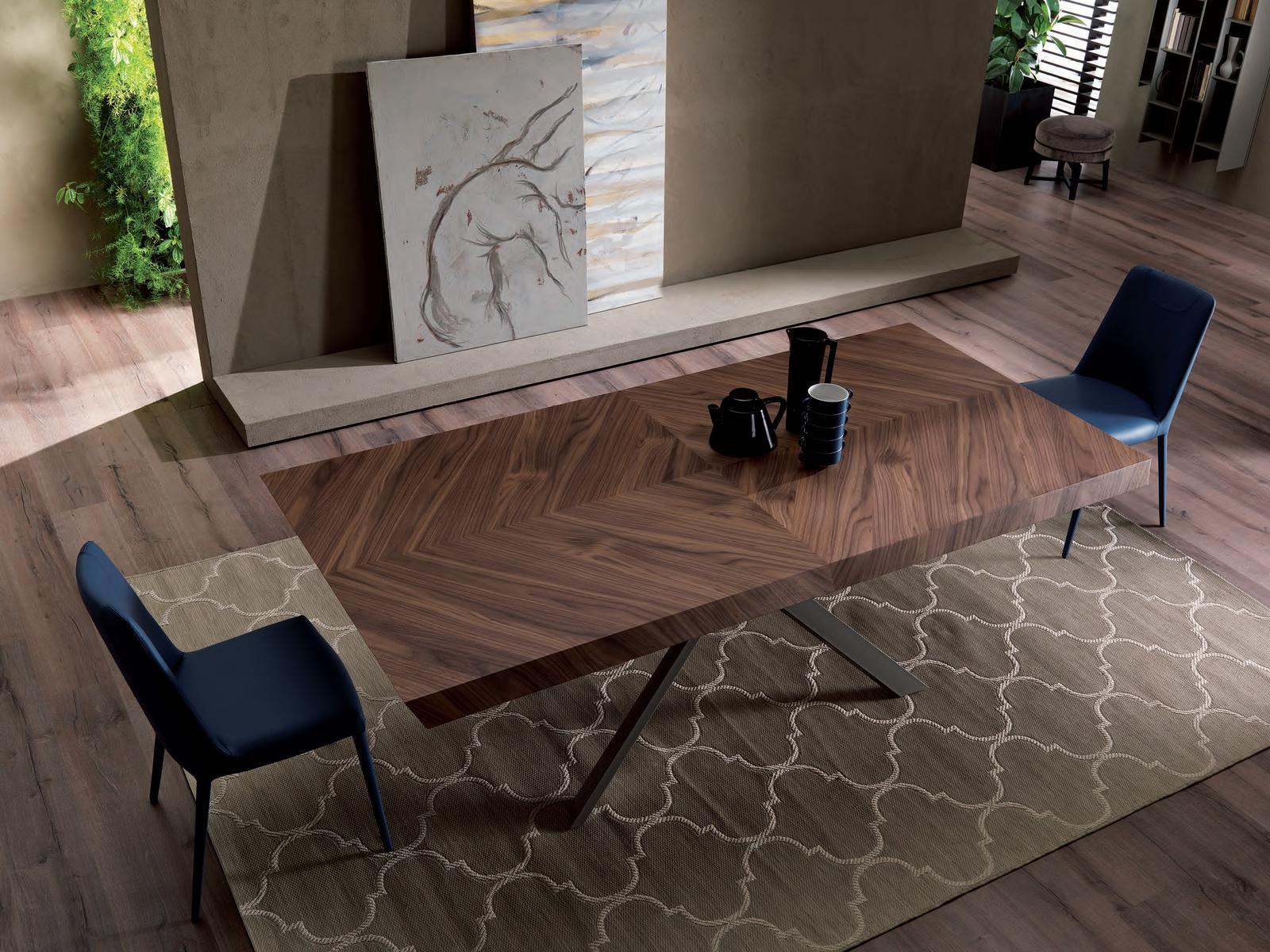 4X4 FISSO Rectangular wooden dining table