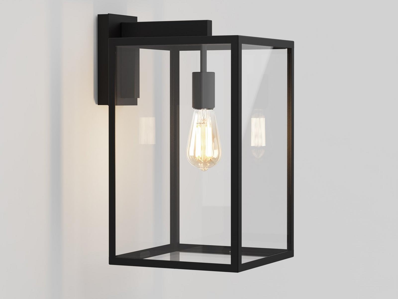 BOX Glass and steel Outdoor wall Lamp with dimmer