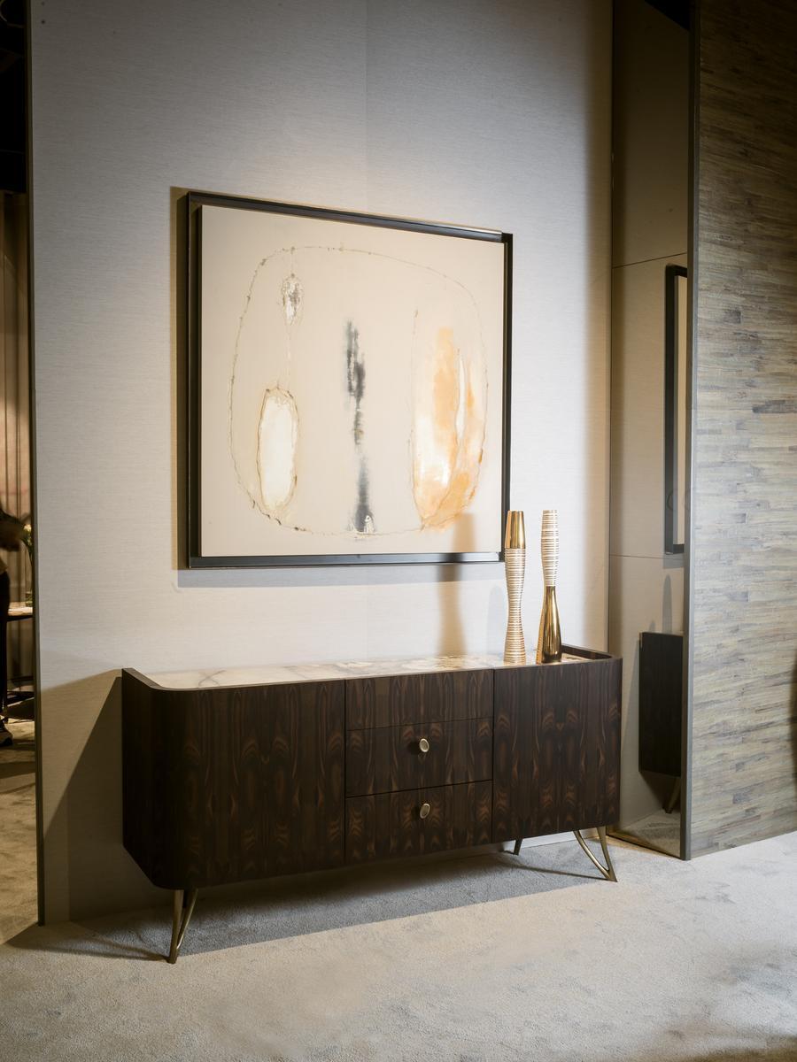 ATENA Ziricote wood sideboard with drawers with integrated lighting