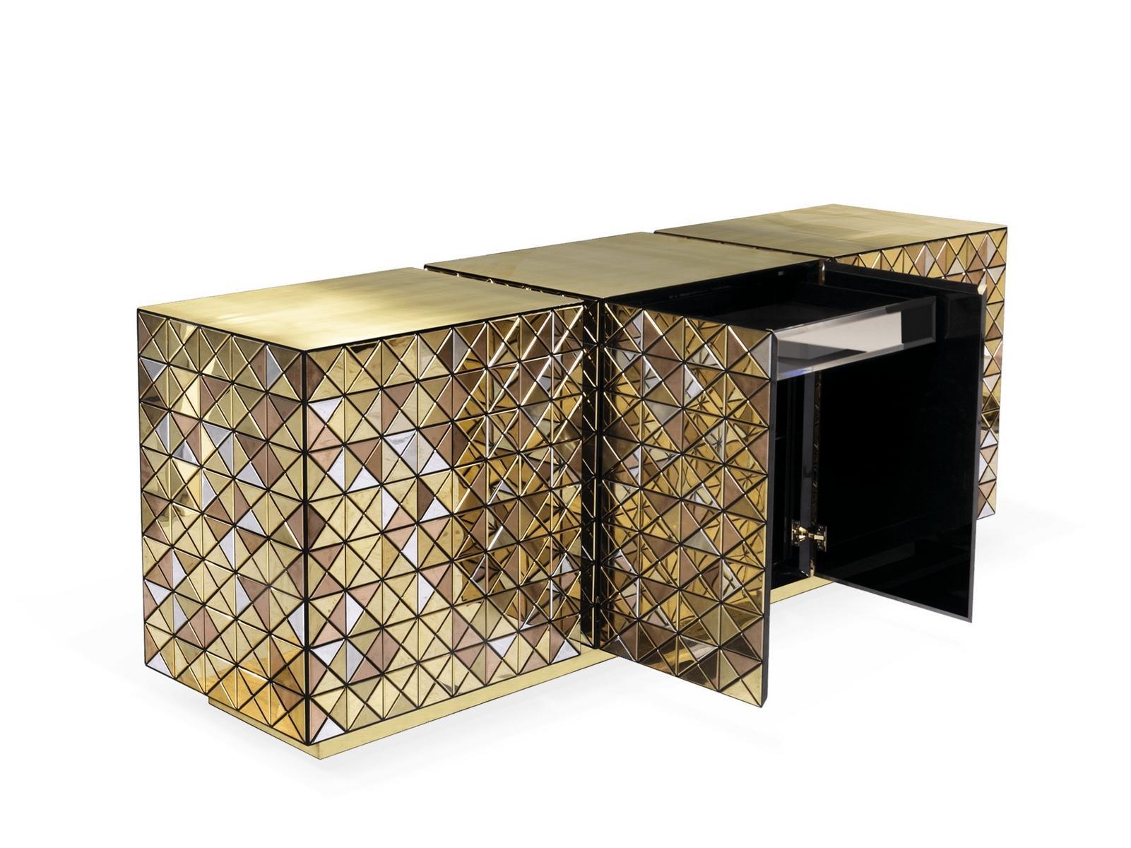 PIXEL Aluminium sideboard with doors