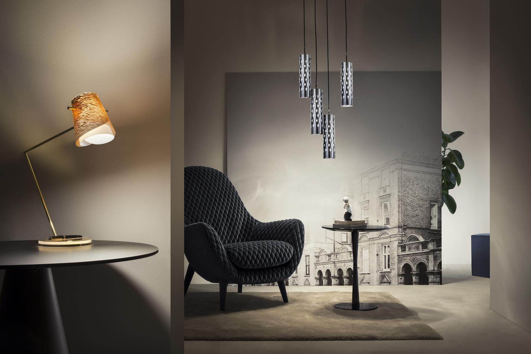 OVERLAY LED Lentiflex® and brass desk lamp