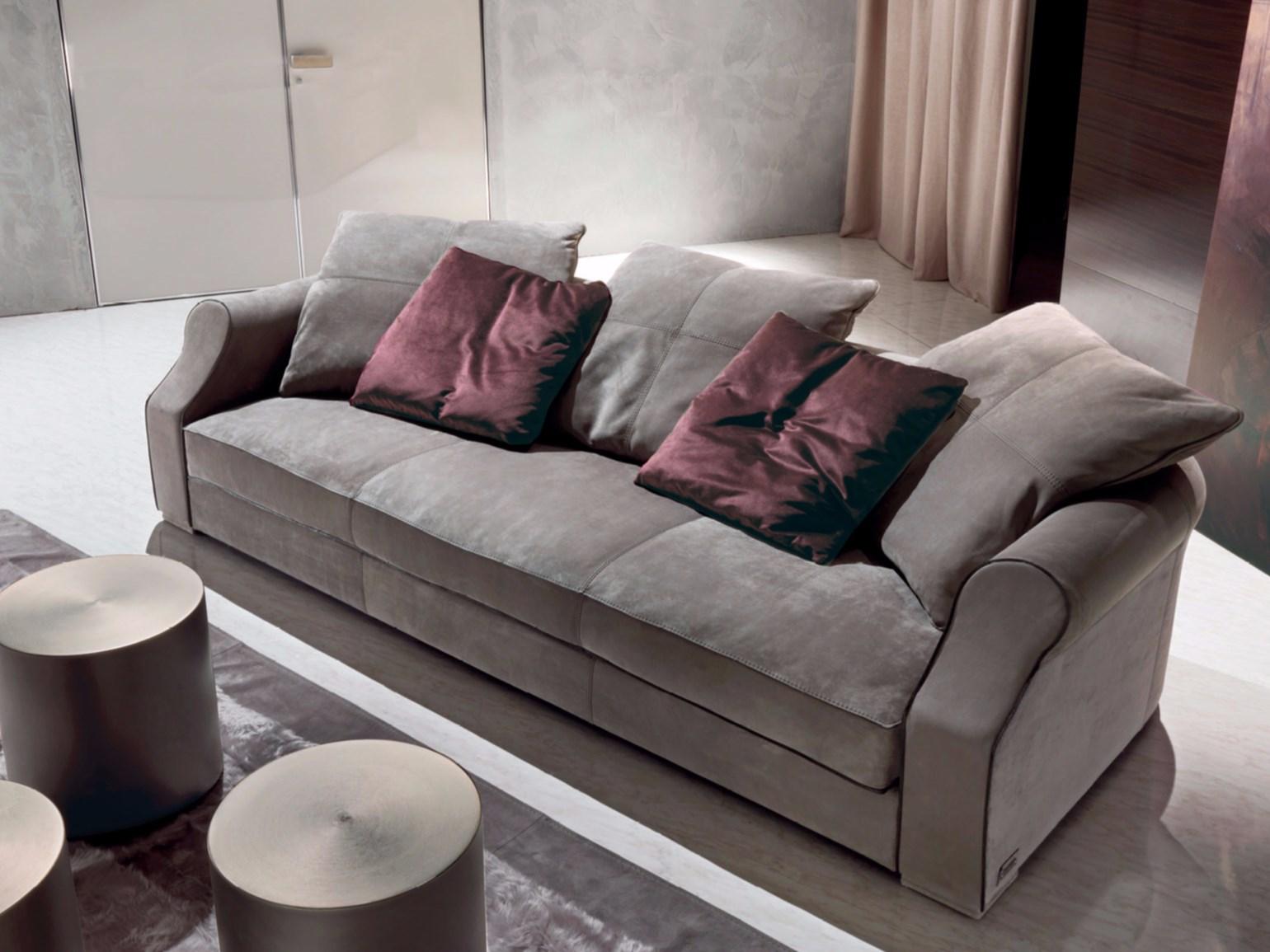 RUBENS FREE BACK CUSHIONS Sectional tanned leather sofa