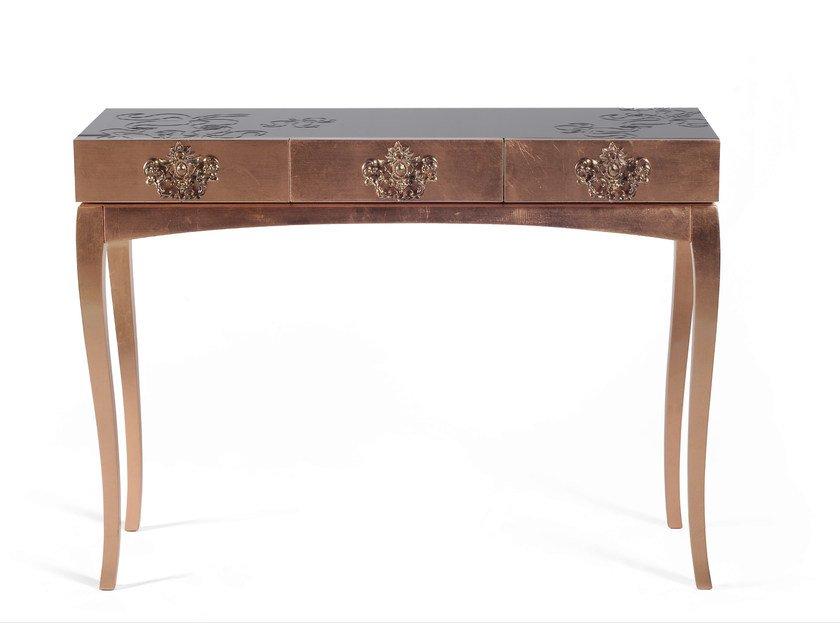 TRINITY Rectangular mahogany console table with drawers