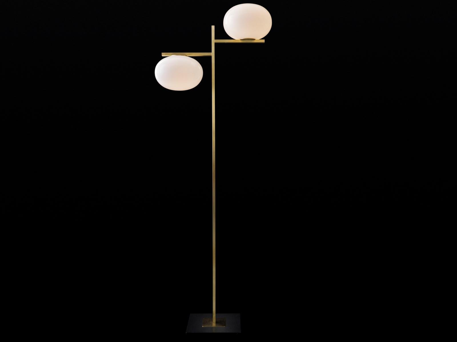 ALBA - 383 Brass and glass floor lamp