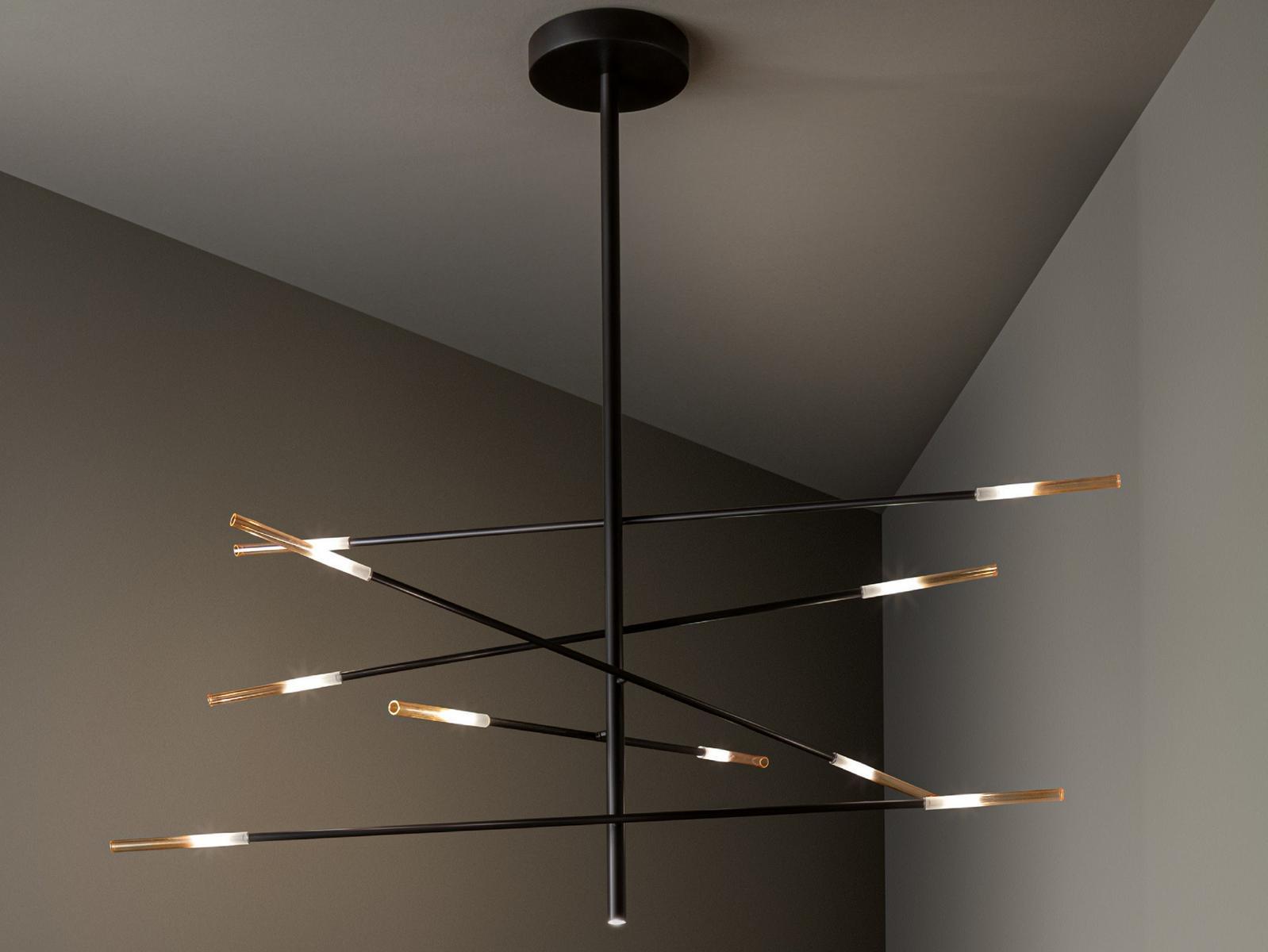 CROSSROAD Painted metal pendant lamp