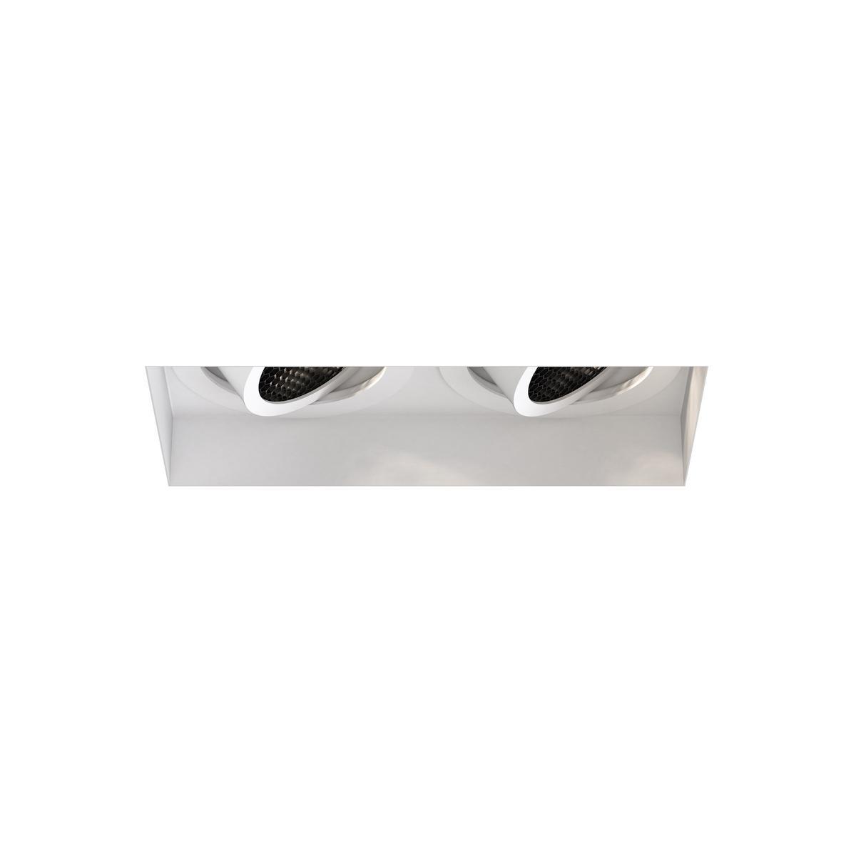 TRIMLESS SQUARE TWIN ADJUSTABLE Contemporary style LED recessed adjustable metal spotlight