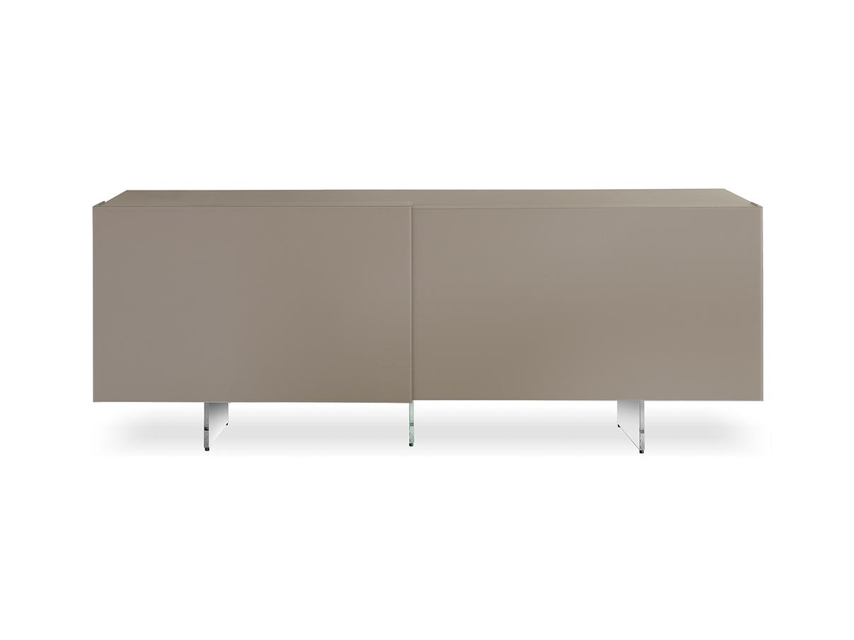MIRAGE Wood and glass sideboard with sliding doors