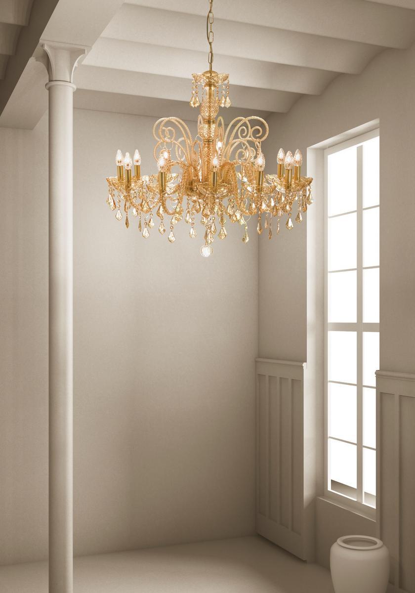 DANDOLO Glass chandelier with crystals