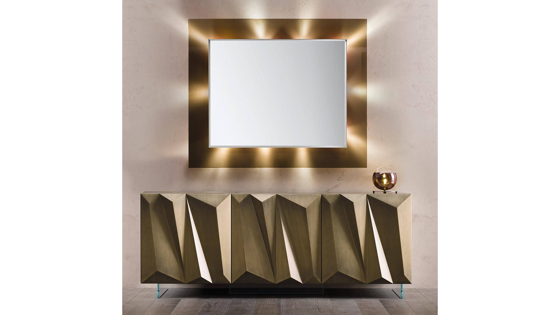 QUARTZ Wooden sideboard with integrated lighting