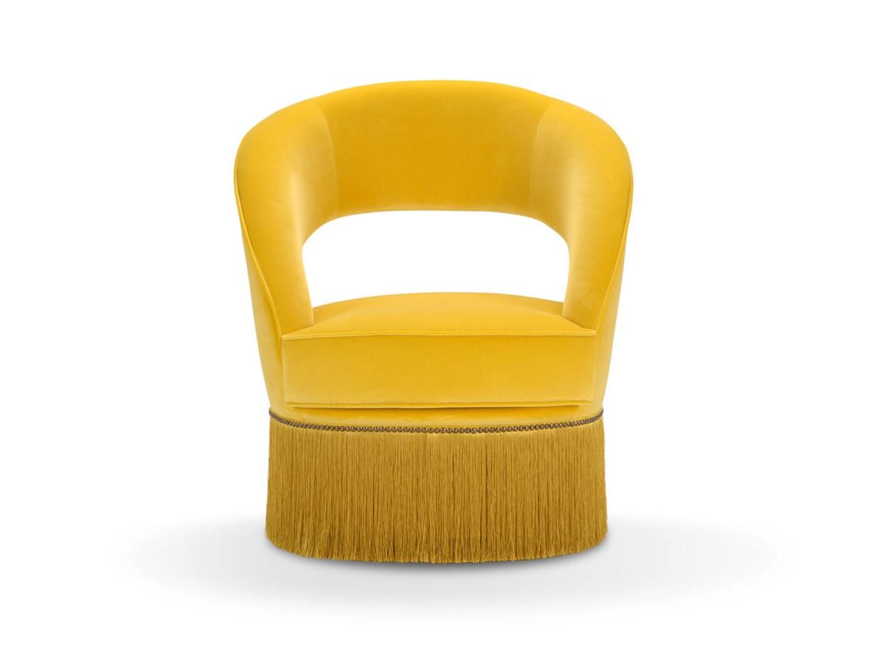 DIONE Upholstered fabric easy chair with armrests