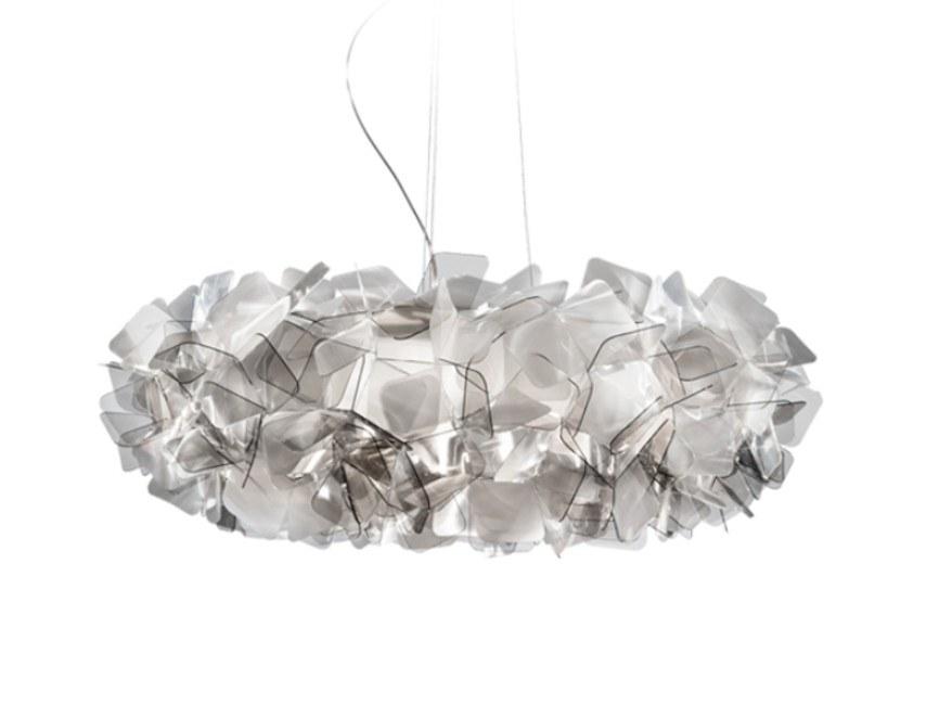 CLIZIA FUMÉ LARGE Lentiflex® and Cristalflex Fumé® LED pendant lamp