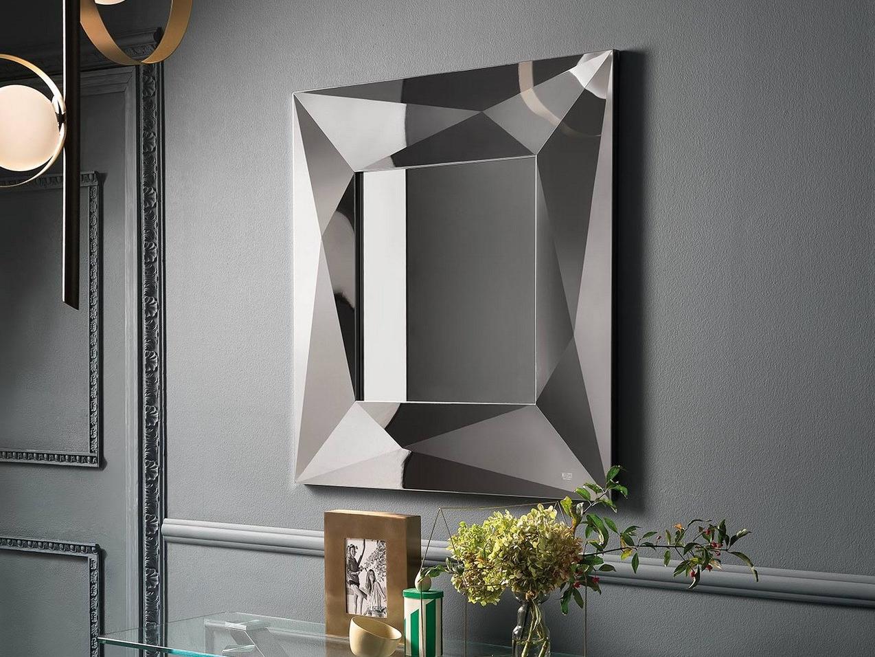 DIAMOND Wall-mounted framed mirror