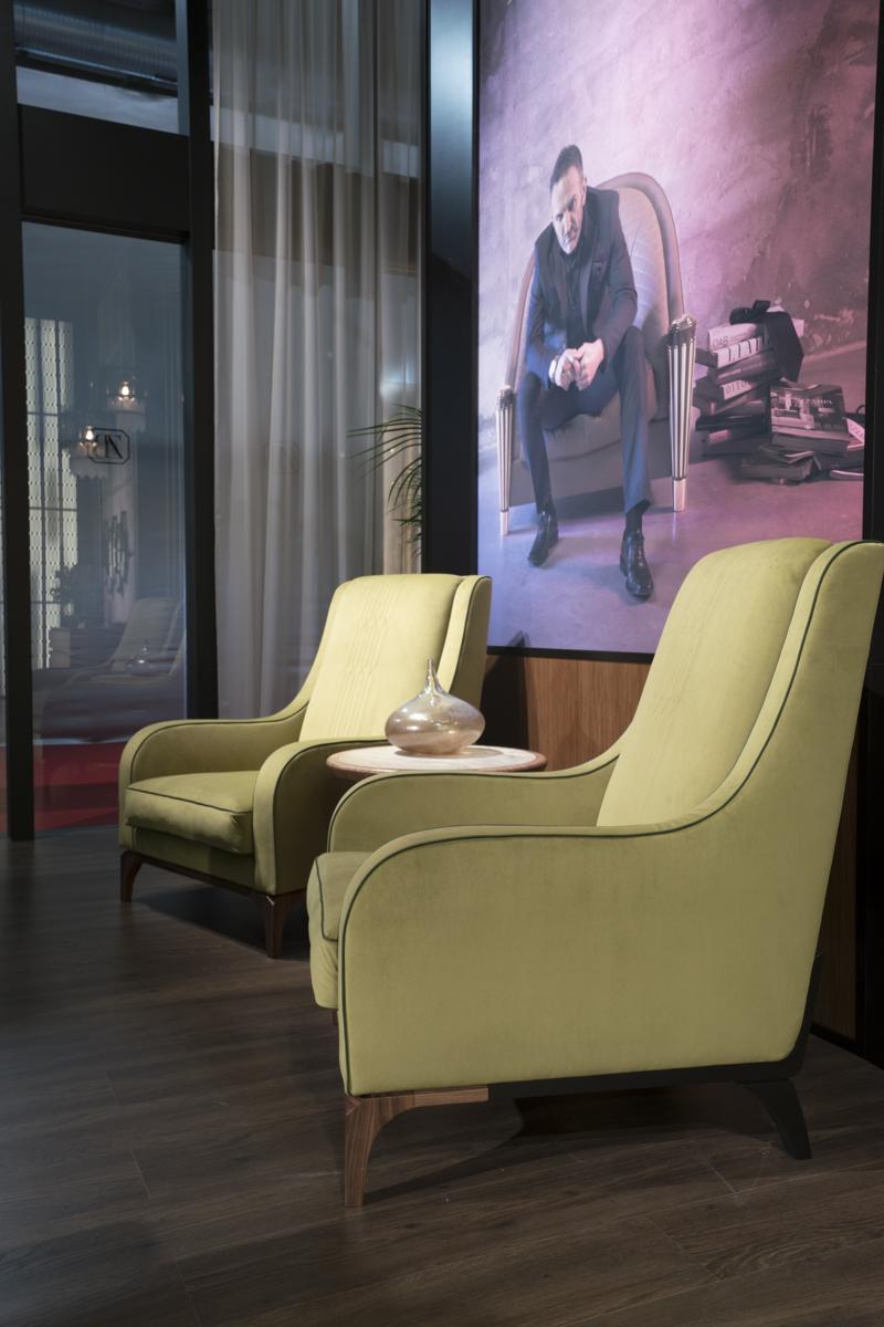 ARIEL Fabric armchair with armrests