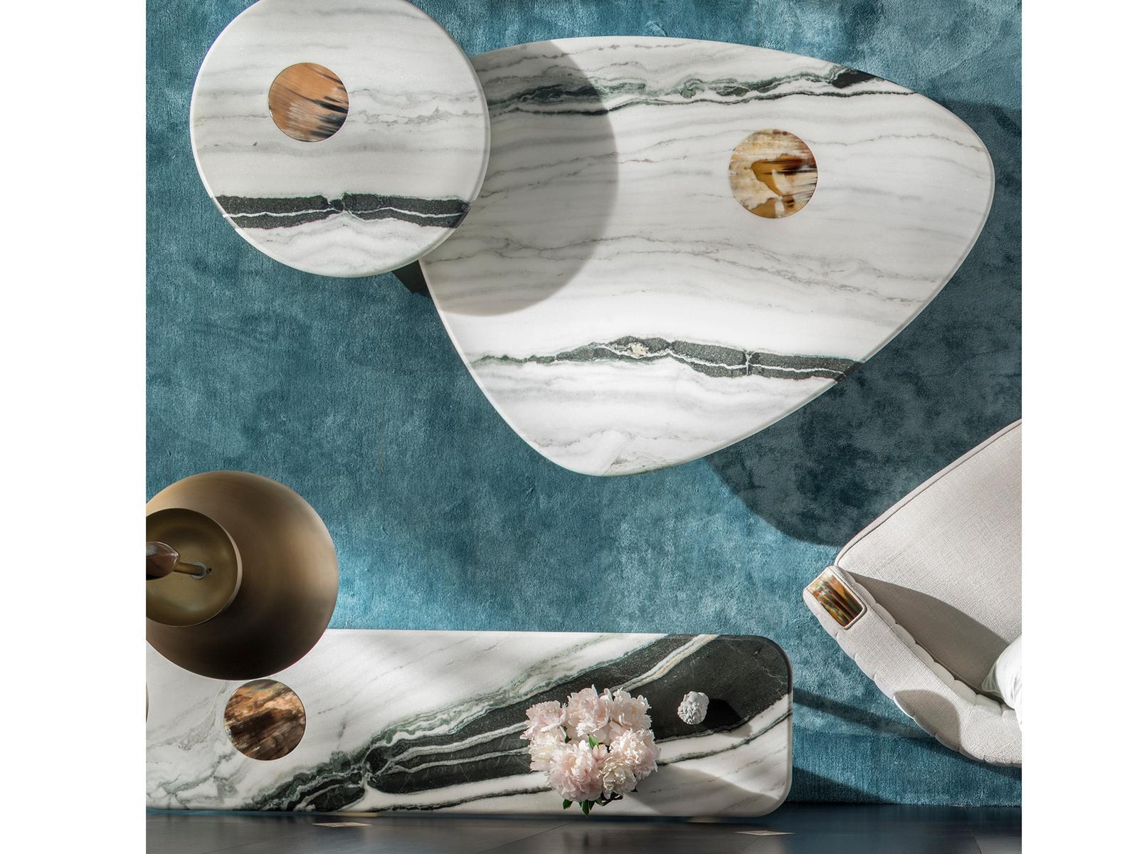 DEMETRA 7007 Low triangular marble coffee table DEMETRA 7007 Low triangular marble coffee table