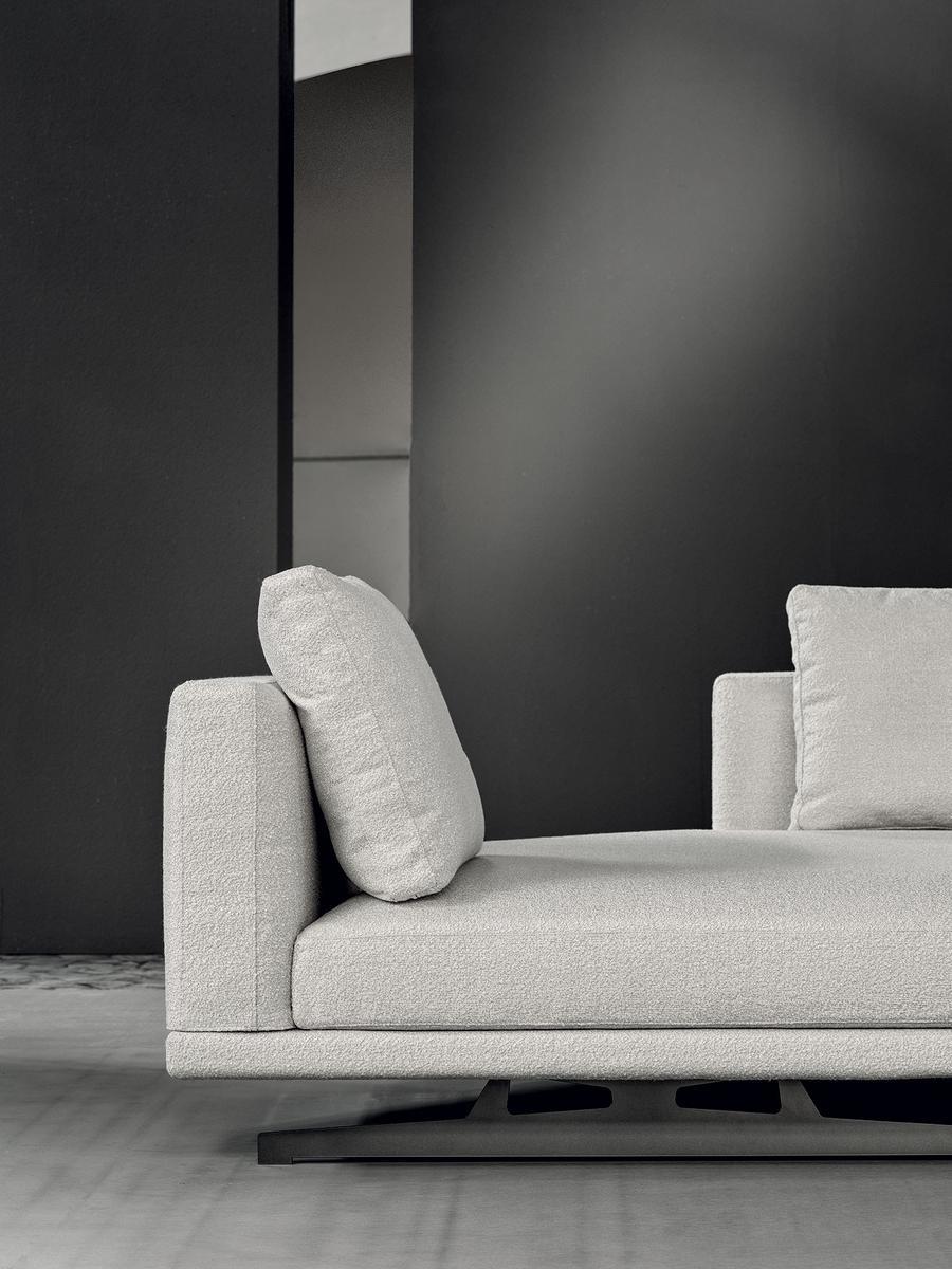 HORIZON Modular fabric sofa with chaise longue