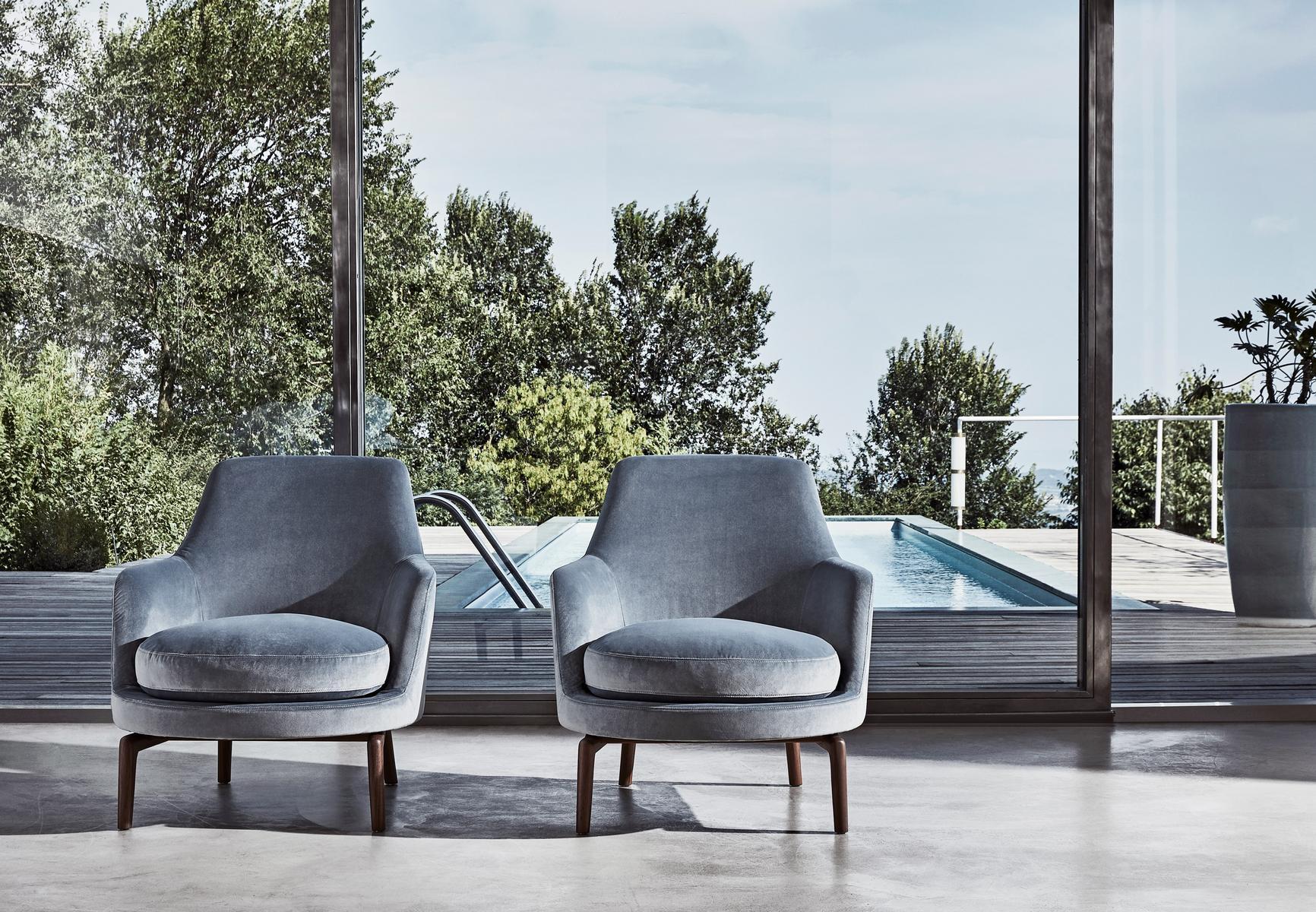 LEDA Fabric armchair with armrests