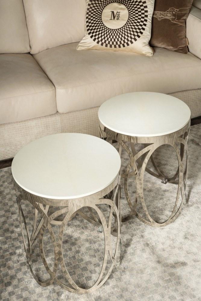 SCARLETT Marble and metal high side table