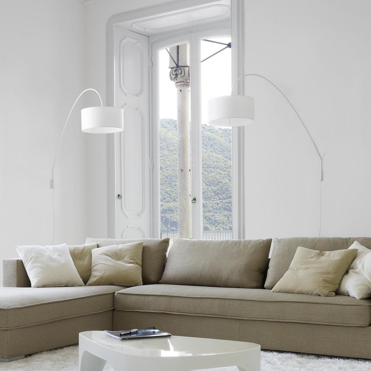 NIGHT Direct-indirect light halogen steel wall lamp