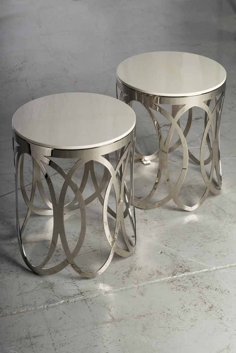 SCARLETT Marble and metal high side table