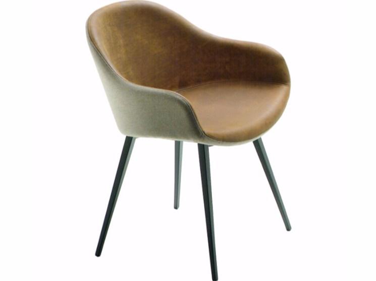 SONNY PB-Q Upholstered leather chair with armrests