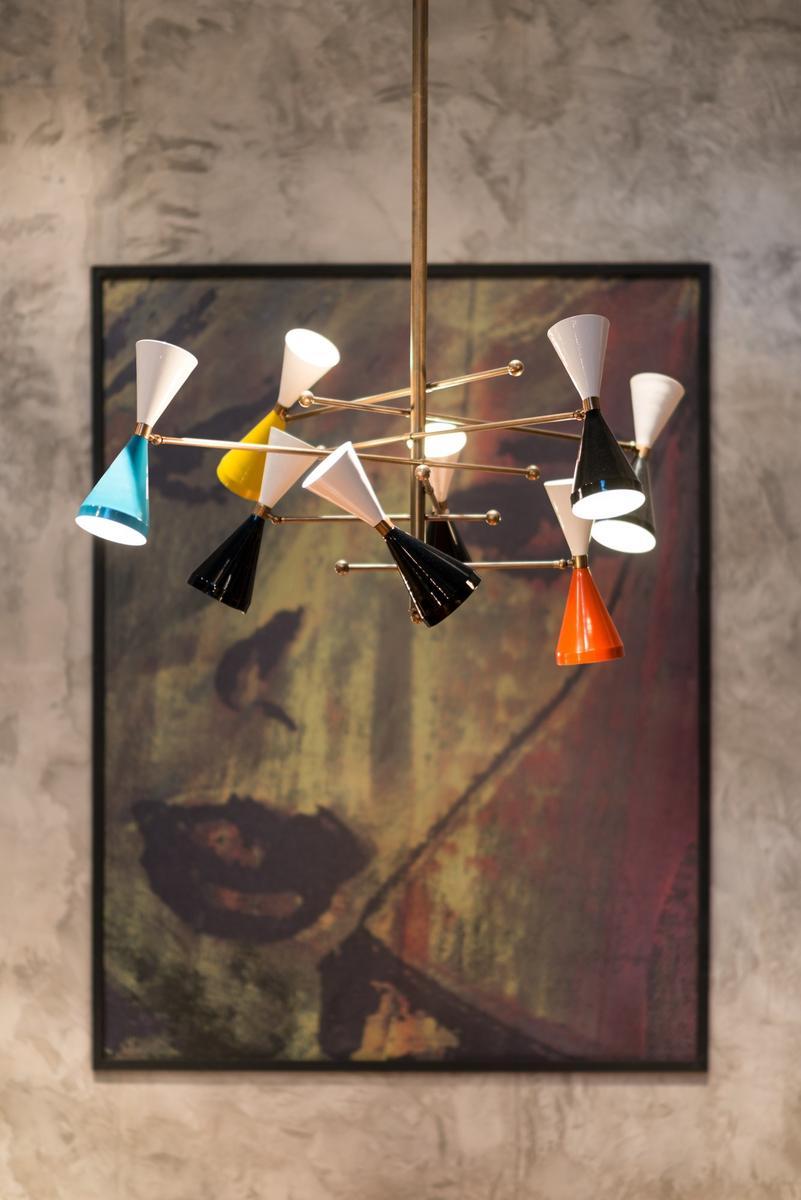 FLIPPER Swivel brass and aluminium pendant lamp