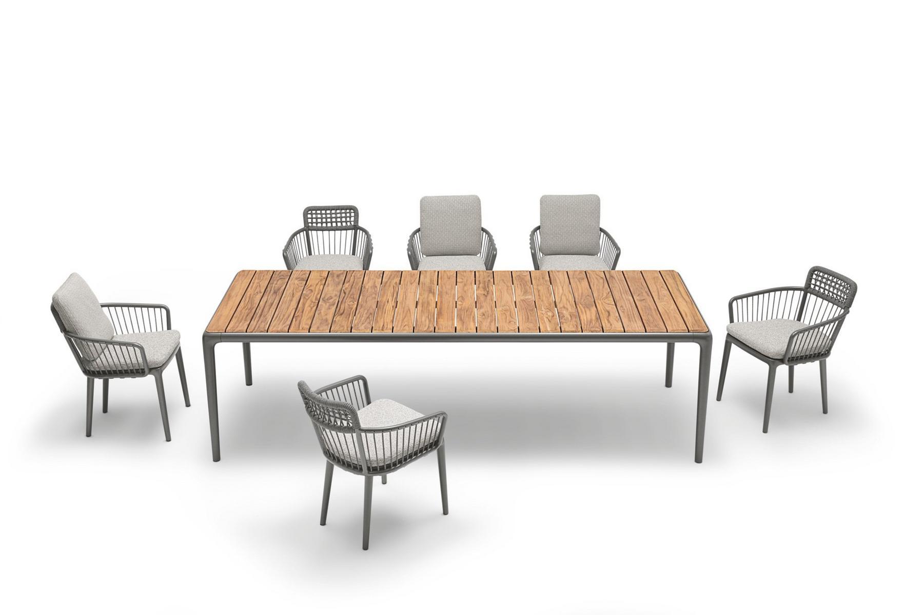250 YOKO Rectangular garden table with teak top