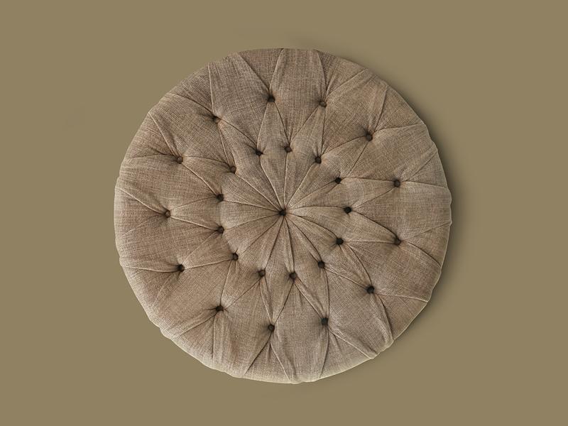 NEW KAP Tufted round fabric pouf