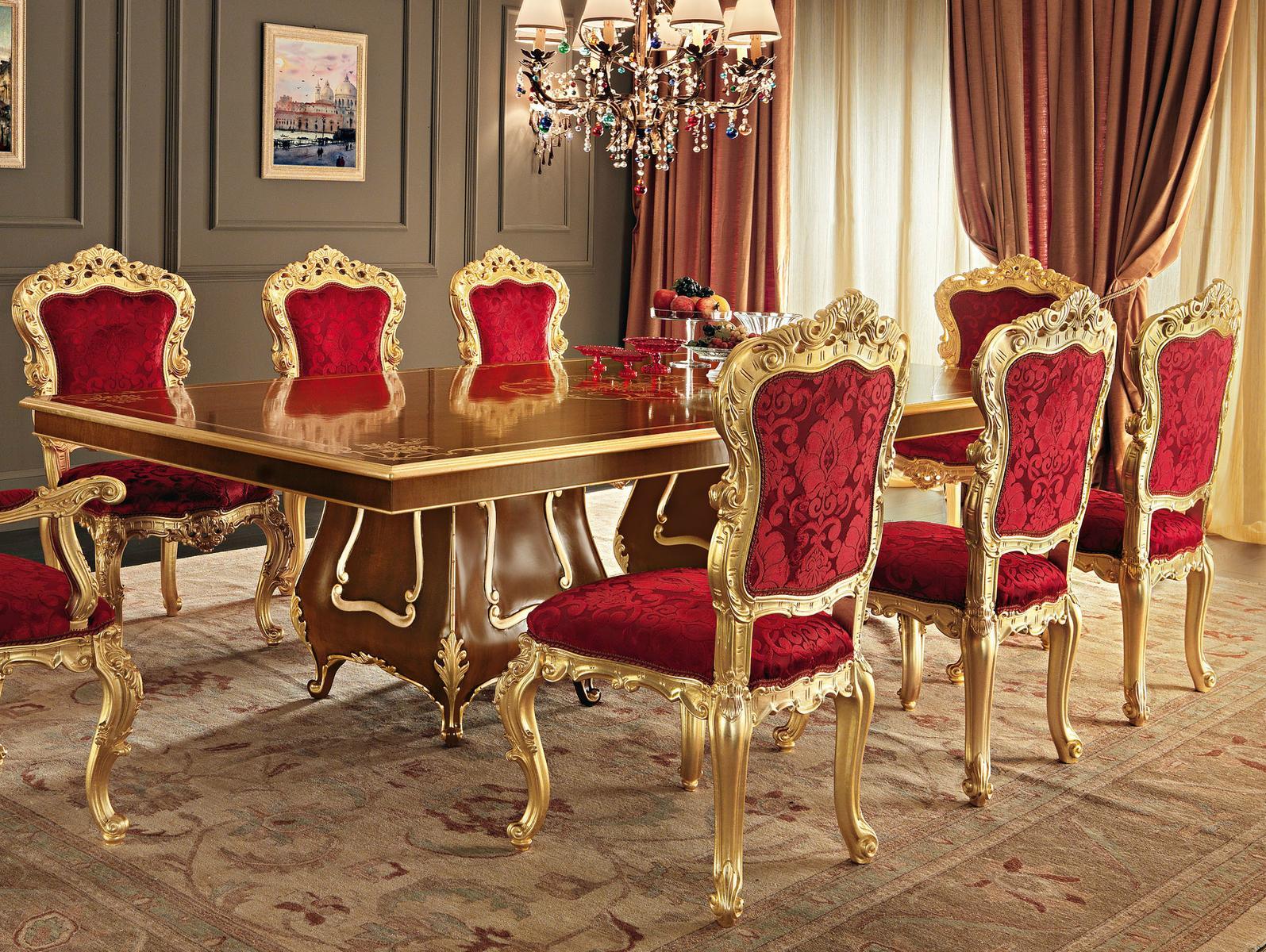 11118 Rectangular solid wood dining table