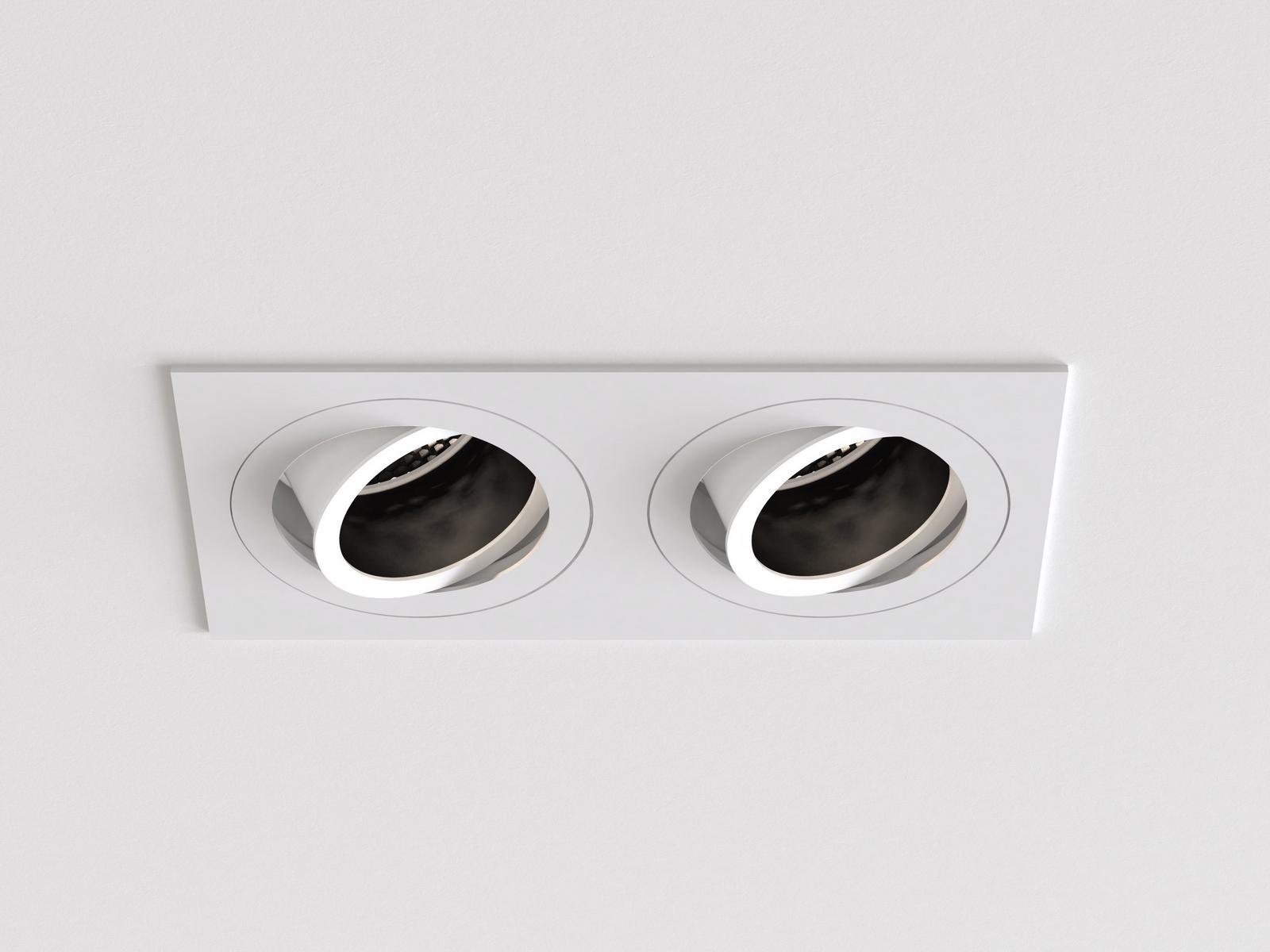 PINHOLE SQUARE TWIN ADJUSTABLE LED adjustable recessed metal spotlight