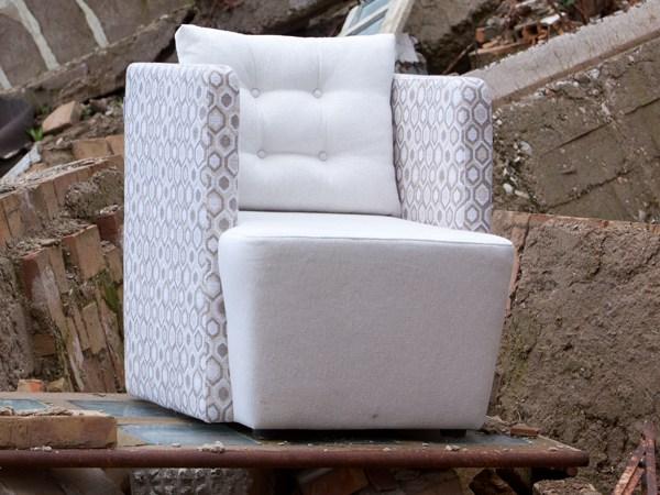 ARTIBELLA Upholstered fabric armchair with armrests