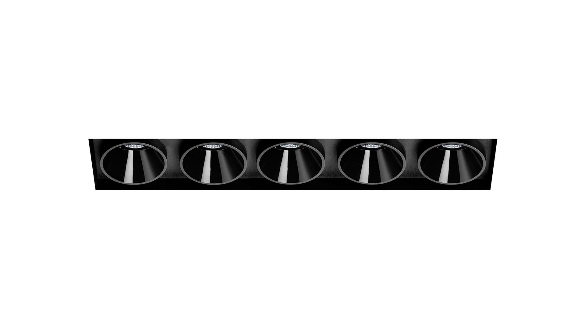 BLACK FOSTER ASYMMETRIC TRIMLESS 5 LED multiple recessed aluminium spotlight