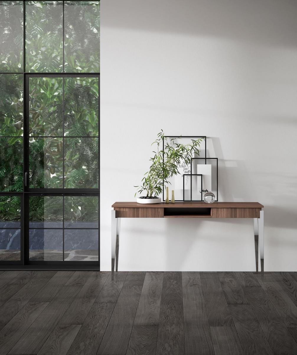 CARISMA Steel and wood console table with drawers