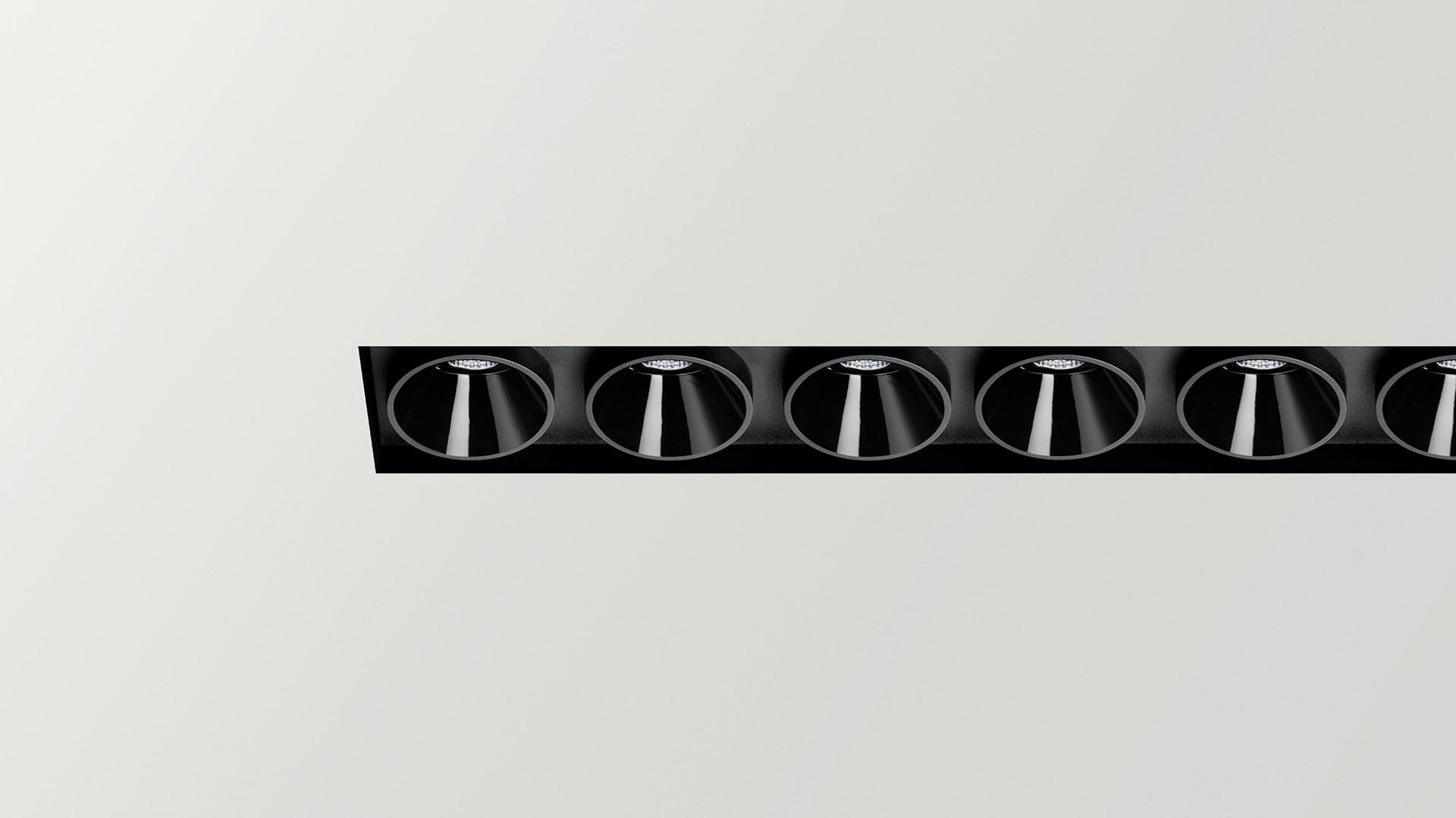 BLACK FOSTER TRIMLESS 15 LED recessed multiple aluminium spotlight