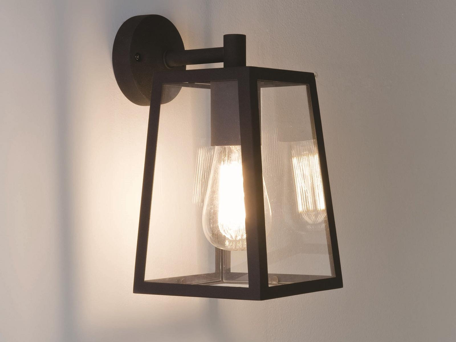 CALVI Glass and steel outdoor wall lamp