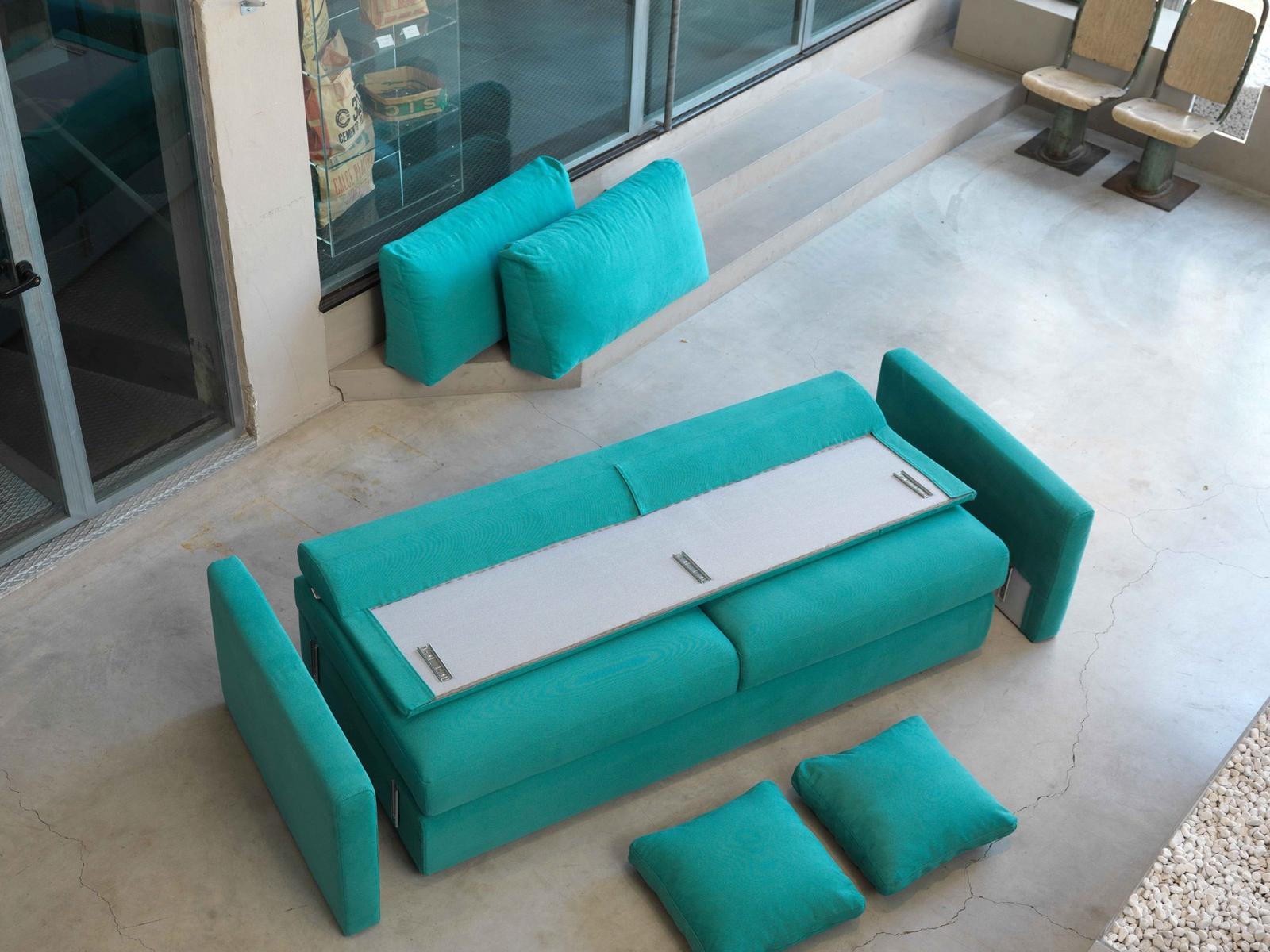 LESLIE Convertible fabric sofa with removable cover