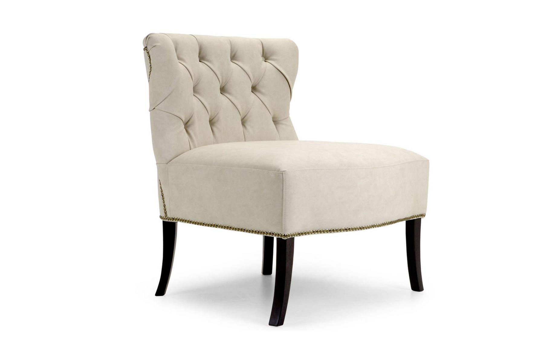 MORK Chesterfield style upholstered leather armchair