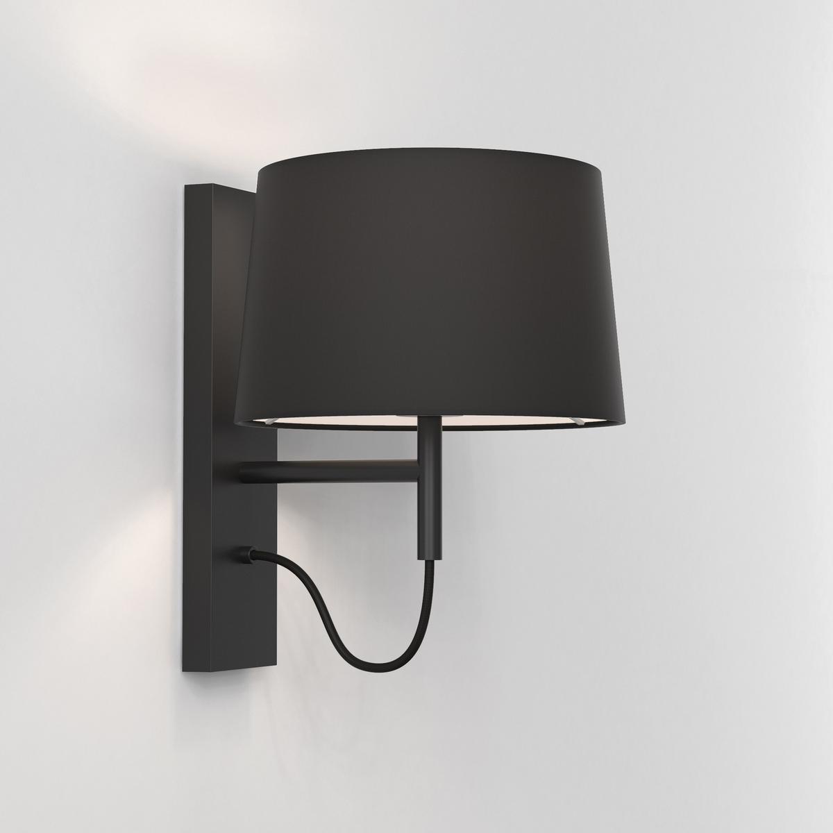 TELEGRAPH LED wall lamp in steel and fabric with fixed arm