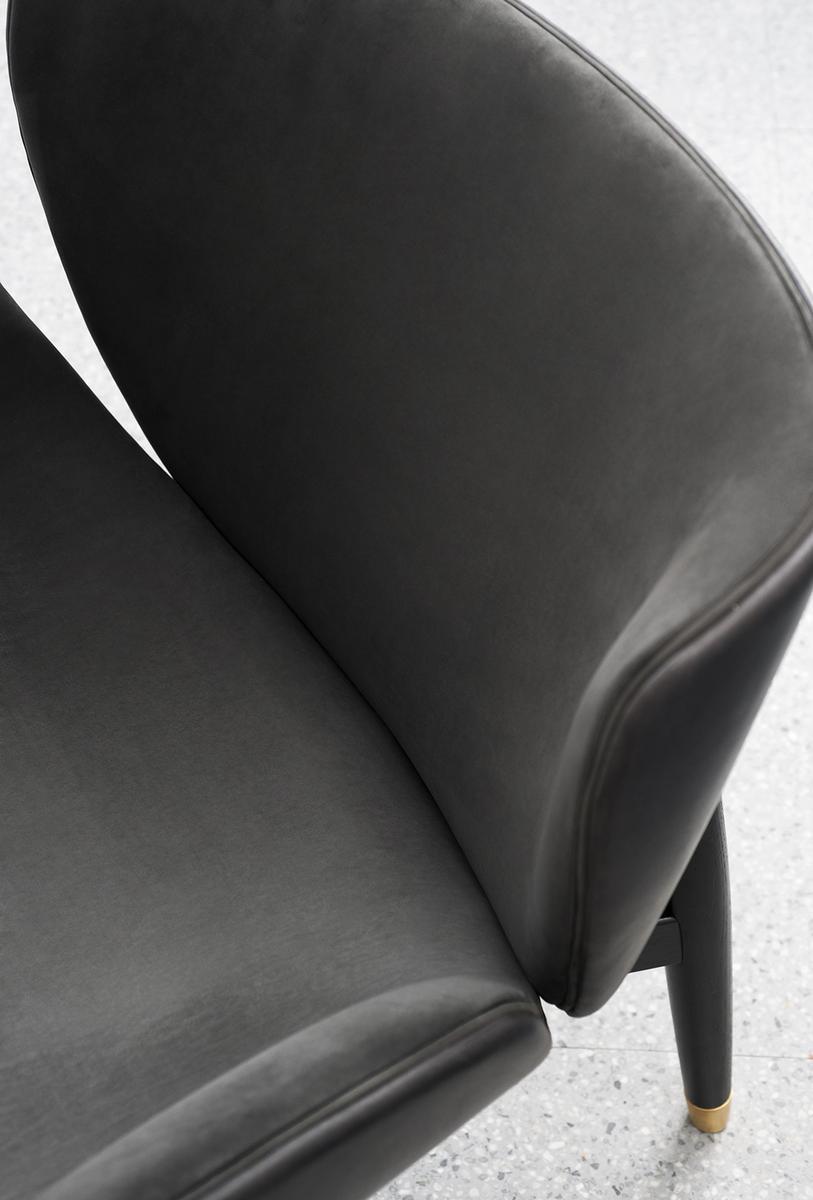 JORGEN Leather armchair with armrests